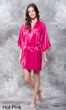 Hot pink satin robe.