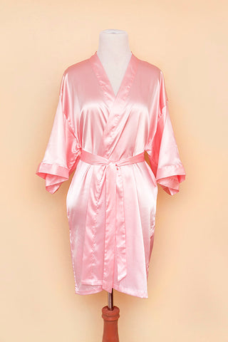 Pink satin robe on bodyform