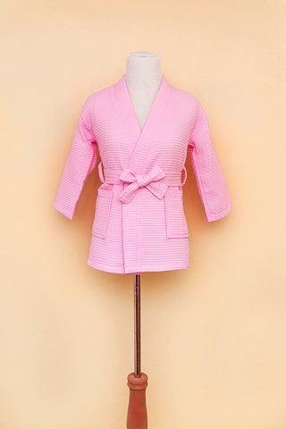 Light pink youth robe on bodyform