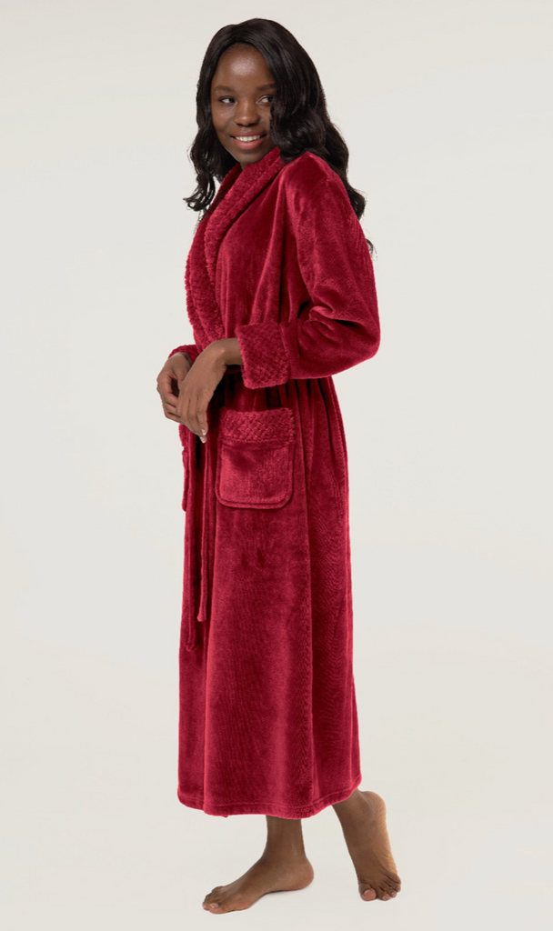 Solid Fuzzy Lounge Robes Ruffle V Neck Long Sleeve Home Robe - Temu