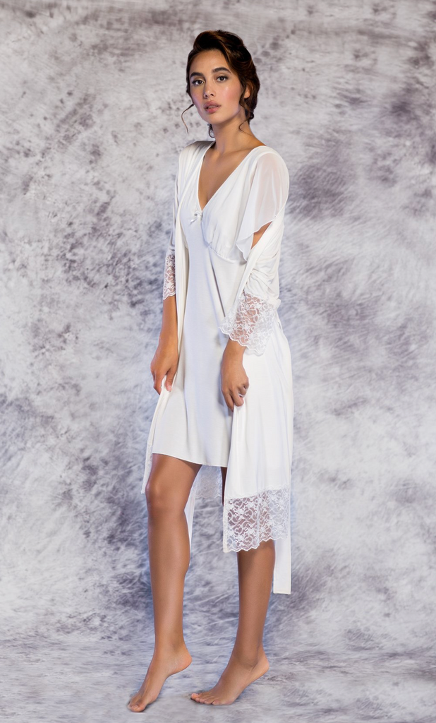 Ultra Soft Bamboo Chiffon Nightgown Bloom Custom Robes