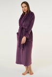Royal purple ladies' cut microfleece plush robe.