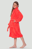 Coral youth microfleece plush robe.