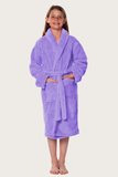 Light purple youth microfleece plush robe.
