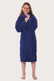 Navy youth microfleece plush robe.