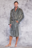 Microfleece robe in gray.